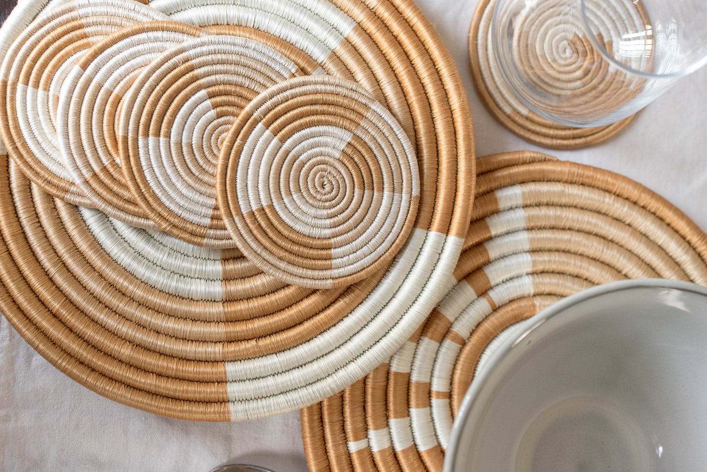 Soft Tones Handwoven Trivets (5 Patterns)