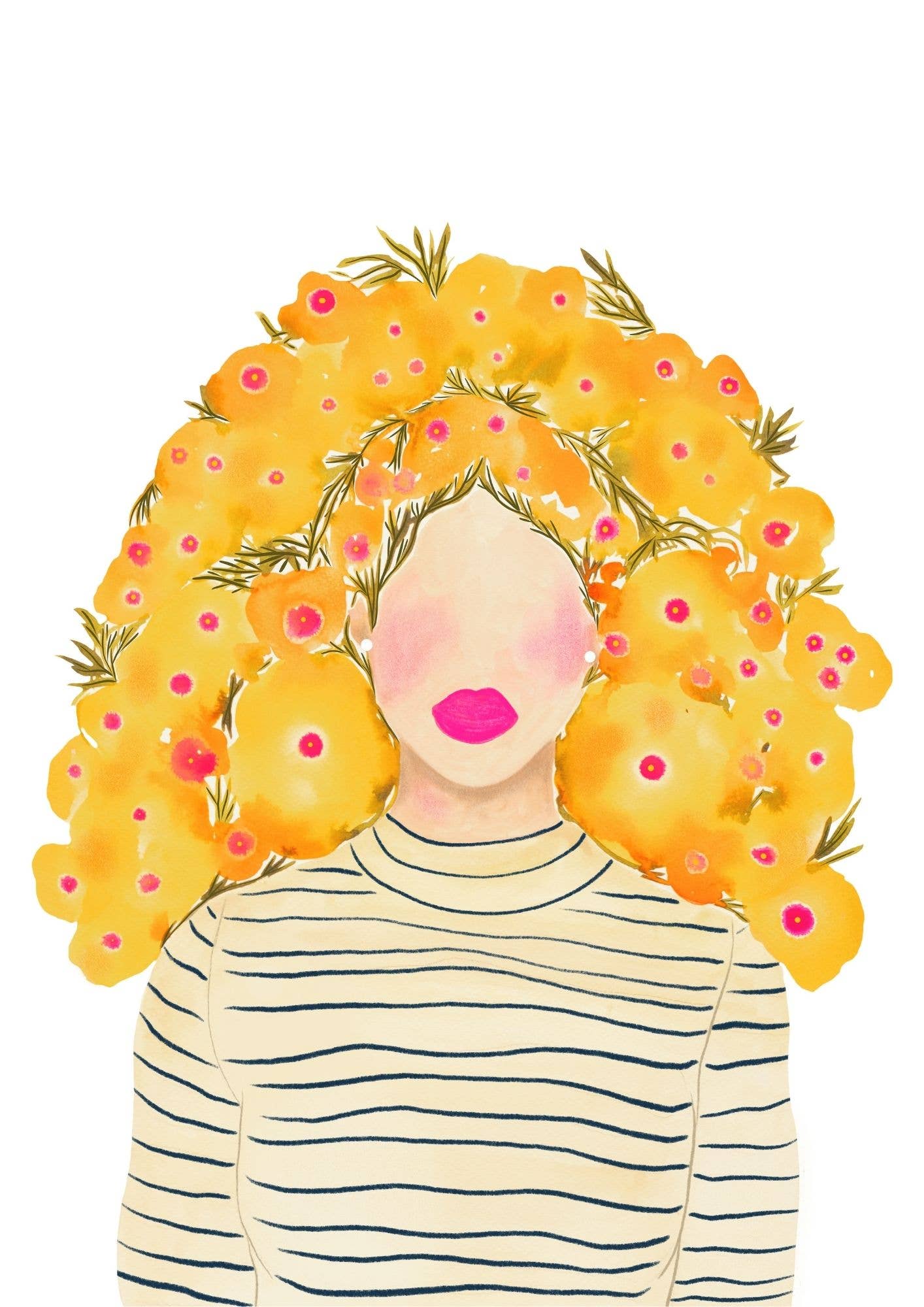 Vivian Sofia Designs | Striped Harvest Floral Art Print