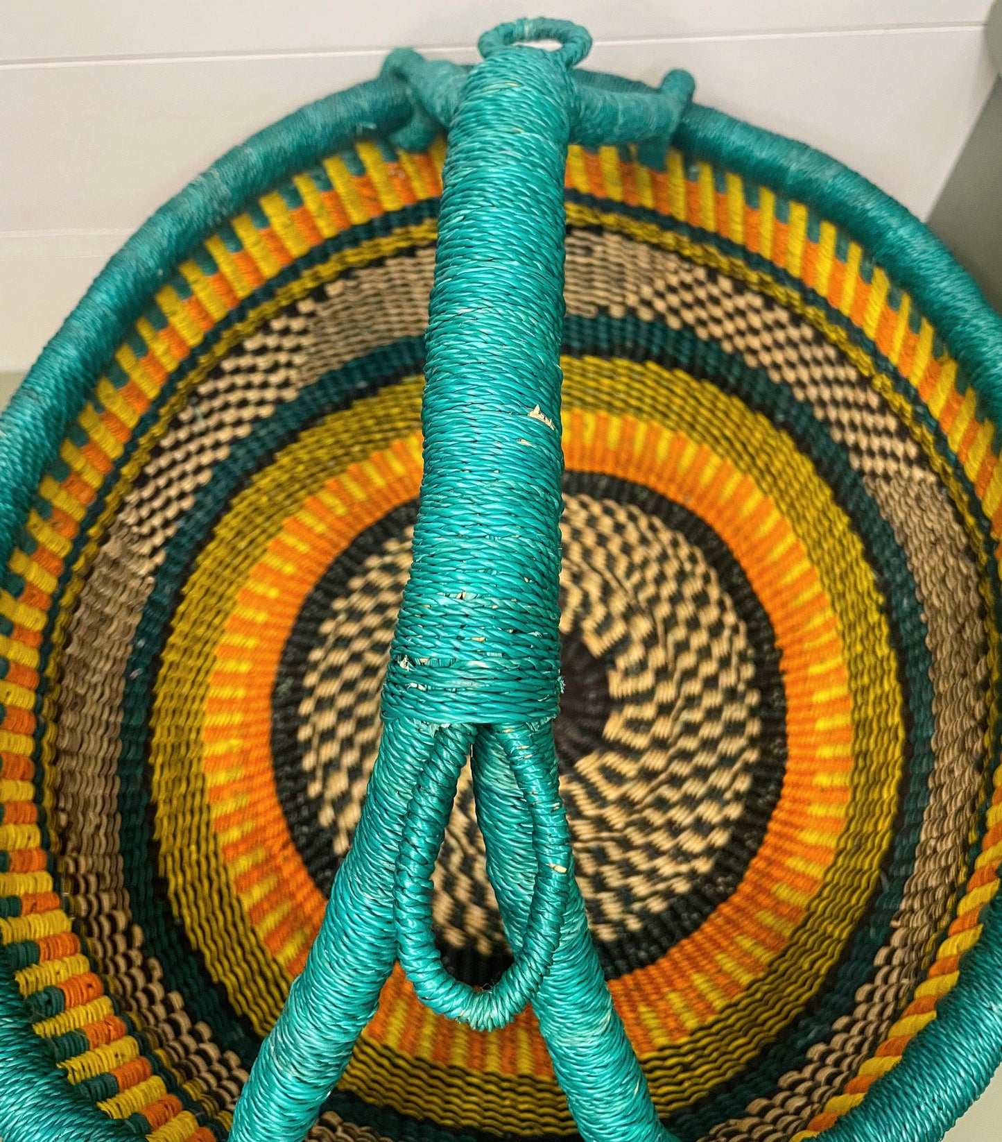 LESS THAN PERFECT SALE: Extra Large Vegan Bolga Round Basket