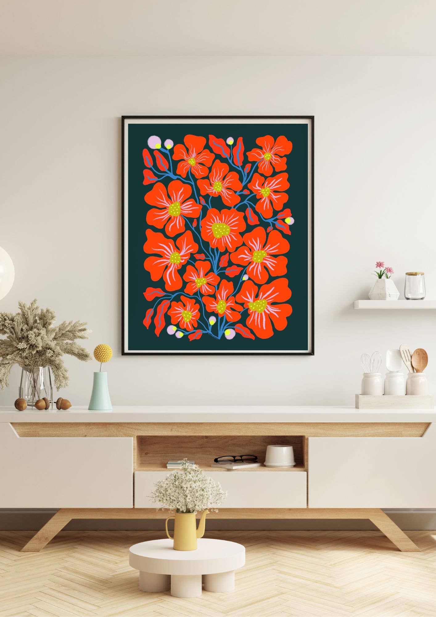 Vivian Sofia Designs | Vintage Floral Blooms Original Illustration Art Print
