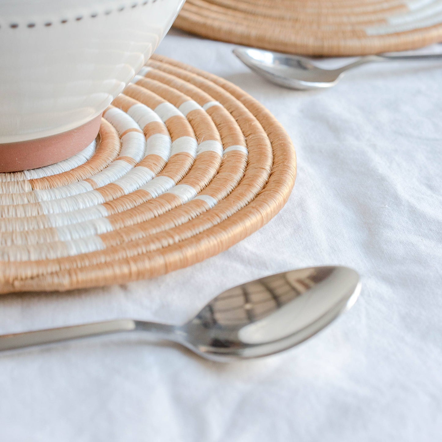 Soft Tones Handwoven Trivets (5 Patterns)