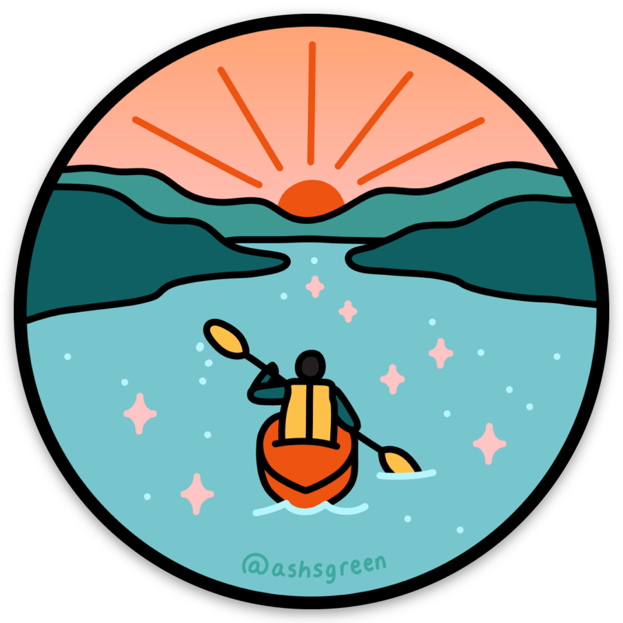 Kayaker - 3" vinyl sticker