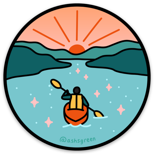 Kayaker - 3" vinyl sticker