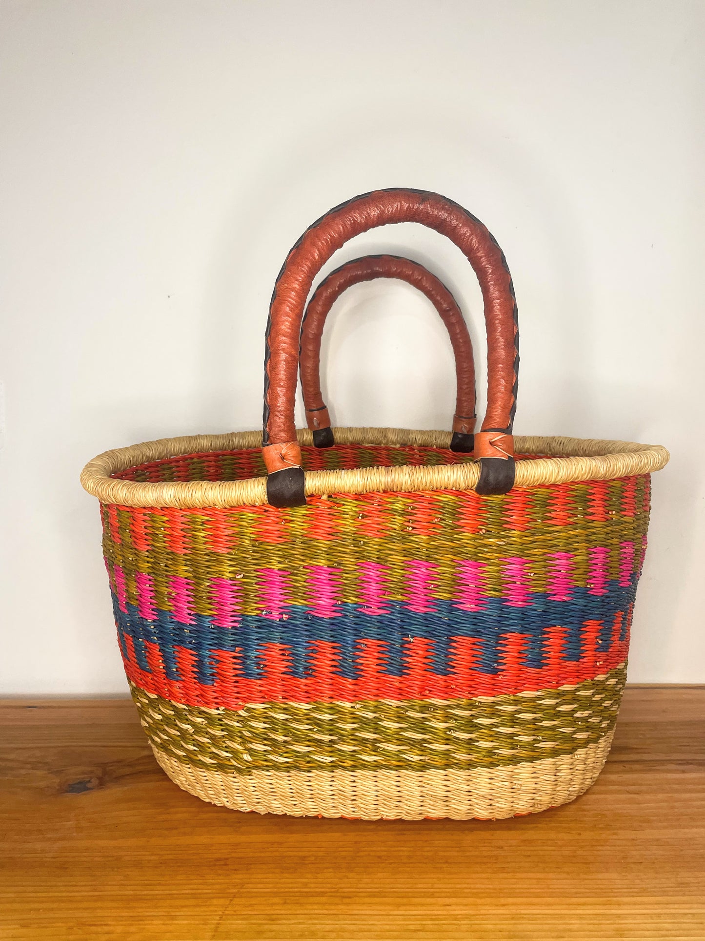 Teal Bolga Oval Basket