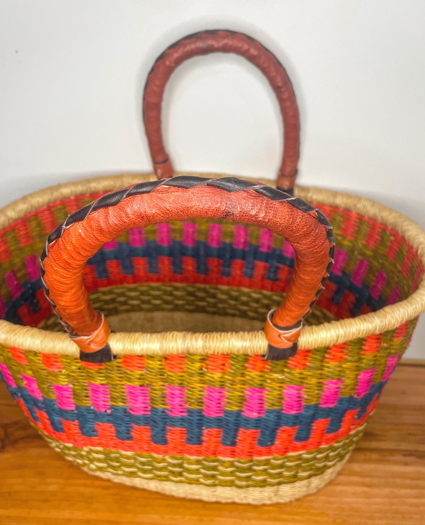 Teal Bolga Oval Basket