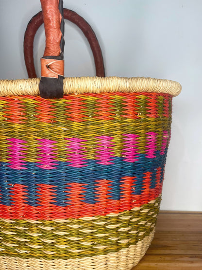 Teal Bolga Oval Basket