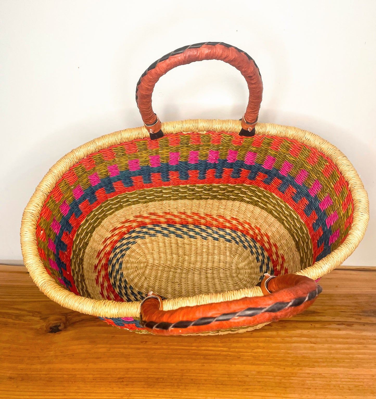 Teal Bolga Oval Basket