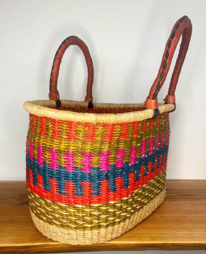 Teal Bolga Oval Basket