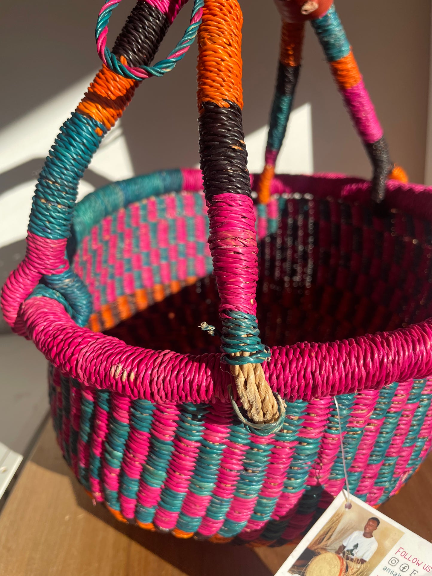 LESS THAN PERFECT: Small Bolga Round Basket