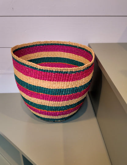 Stripped Bolga Planter Basket