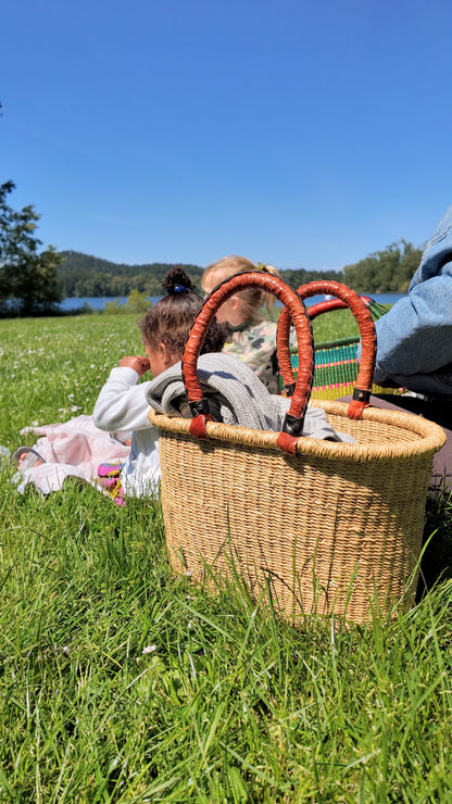 Teal Bolga Oval Basket